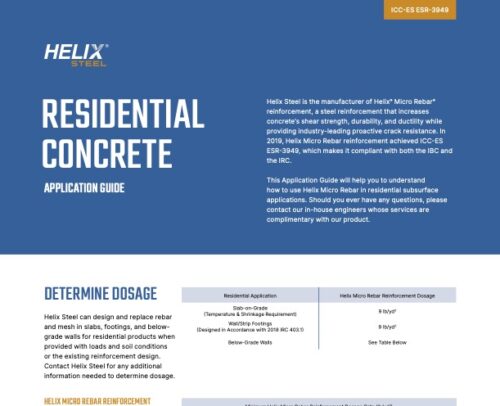 Helix Micro Rebar Application Guide for Residential Concrete Projects - Helix Steel
