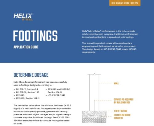Helix Micro-Rebar Application Guide for Footings - Helix Steel